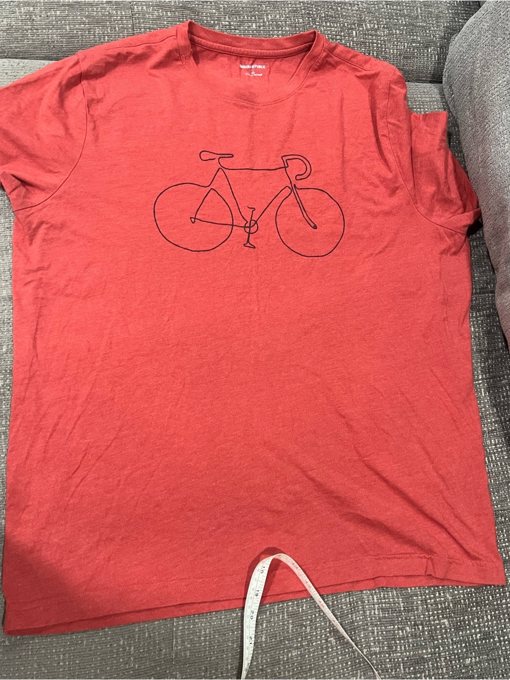 Banana Republic Red Short-Sleeve T-Shirt with Bicycle Graphic